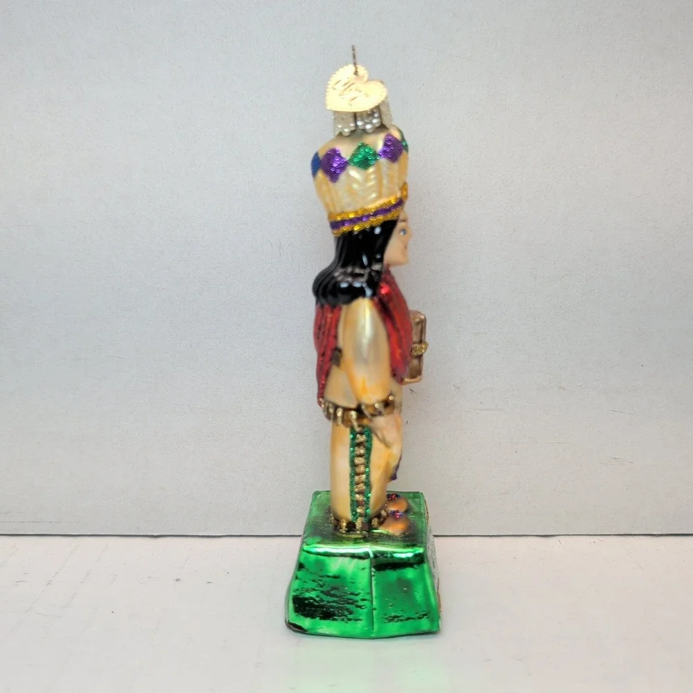 Old World Christmas Glass Ornaments Cigar Store Indian & Sailor Bear Lot of 2